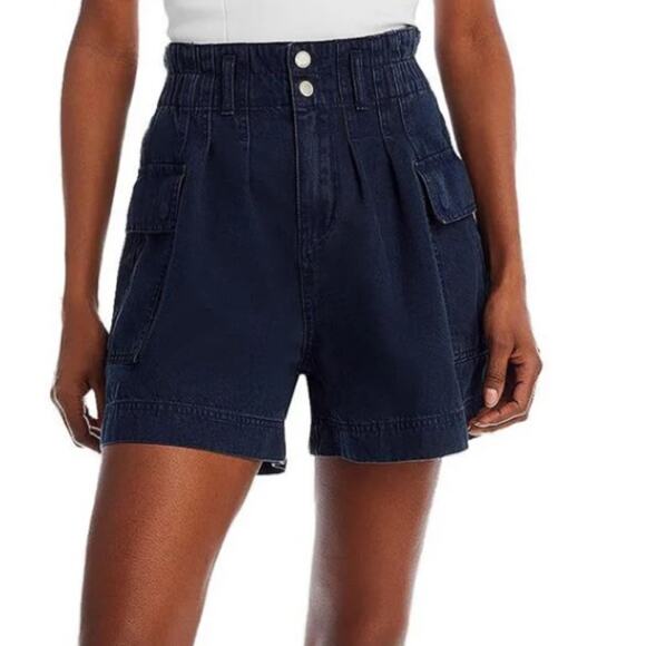 NWT Blank NYC dark rinse paperbag waist utility denim jean shorts - Picture 1 of 10